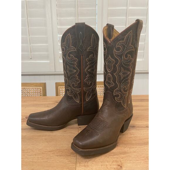 Shyanne Women's Jesse Performance Western Boots Brown Leather 8 NWT Square Toe - Picture 3 of 16